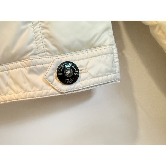 GUESS Women’s White Moto Puffer Jacket – Size Small – 90/10 Down - Photo Sample - Picture 4 of 8